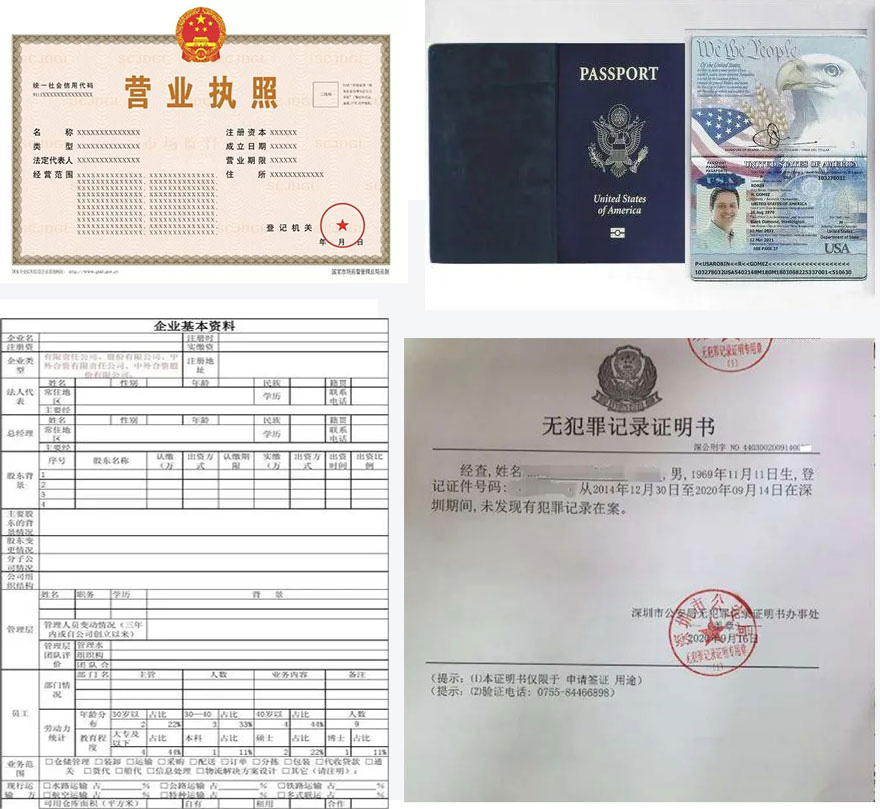 PU邀請函申請所需部分材料